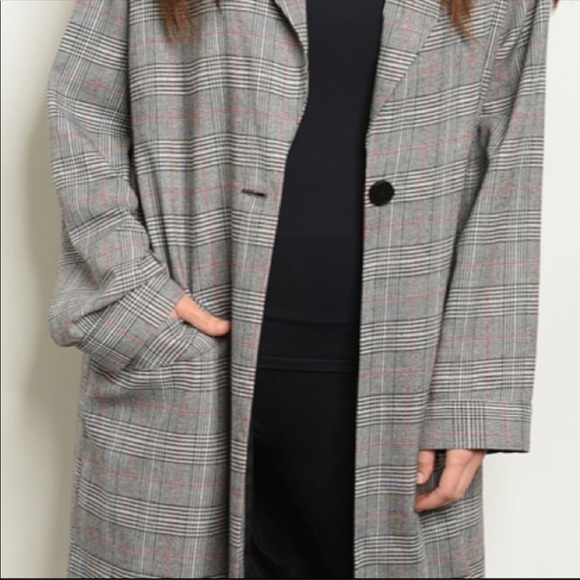 Checkered longline coat - Picture 2 of 2